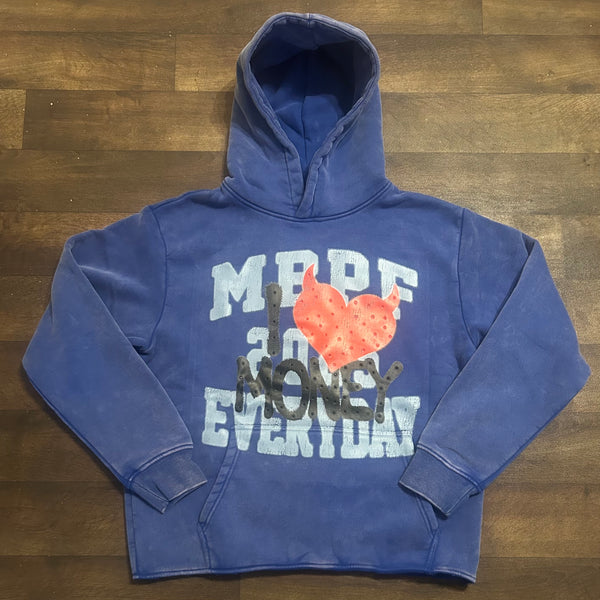 I LOVE MONEY - Blue Hoody - Black design