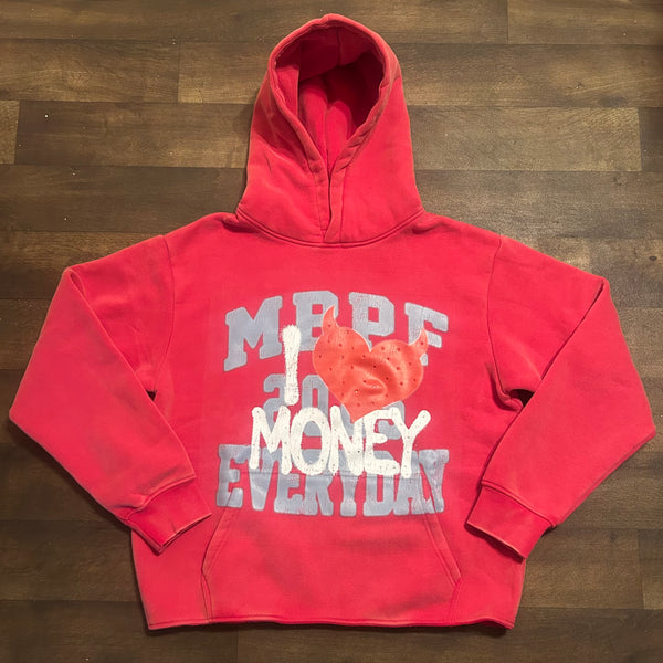 I LOVE MONEY - Red Hoody - White design