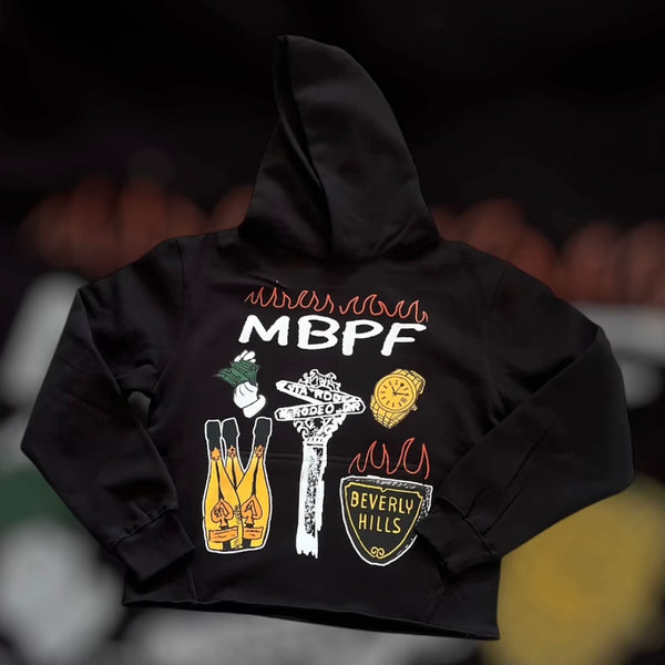 Tour of Paris - Black Hoody - White Design