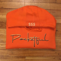 Script - Orange Hoody - Silver/ Black Design