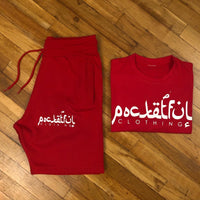 Arabic - Red Shortset - White Design