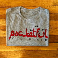 Arabic - Grey T-Shirt - Red/Black Design