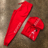 Miss Black Betty - Red Sweatsuit - White Design