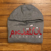 Arabic - Grey Hoody - Red/ White Design