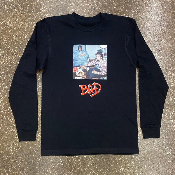 GOAT - Black Long Sleeve Tee - White/ Red Design