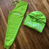 Arabic - Lime Sweatsuit - White Design